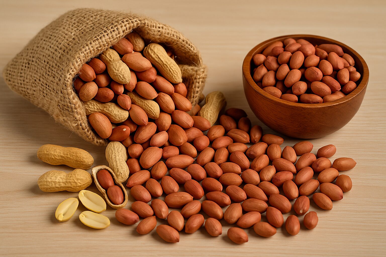 Bulk ground nuts in jute sack from trusted supplier