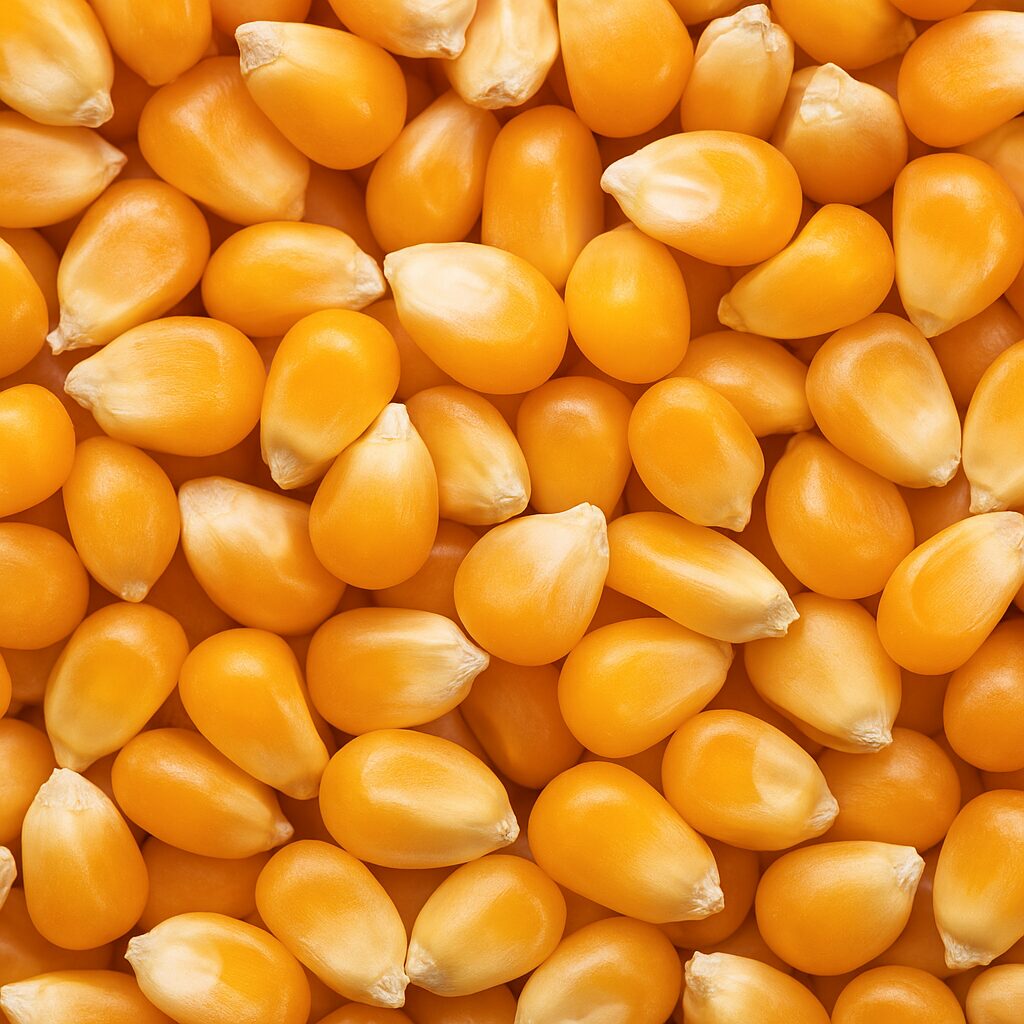 Cupped hands holding bulk popcorn kernels