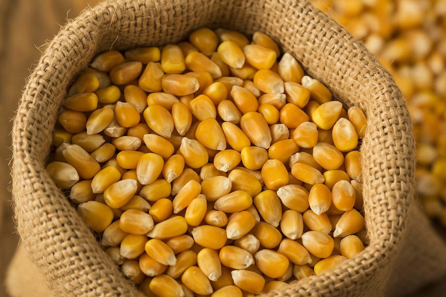 Whole maize supplier South Africa – bulk maize in burlap sack