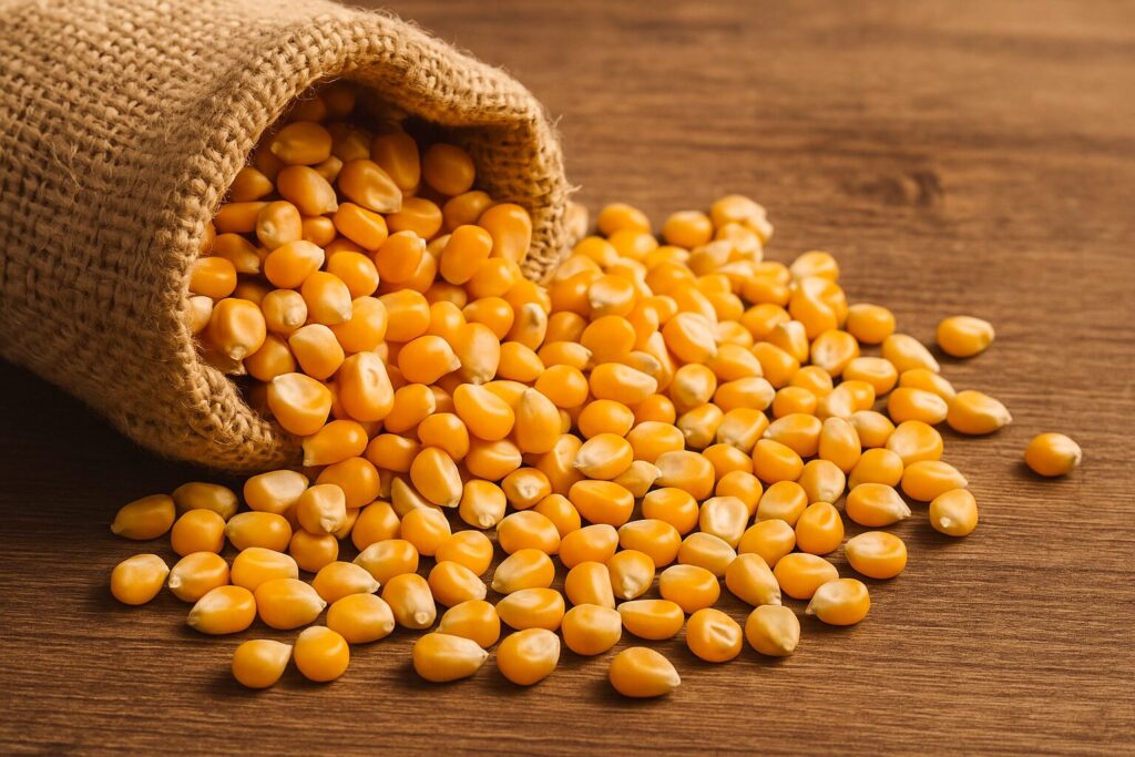 Whole maize supplier South Africa – bulk maize in burlap sack
