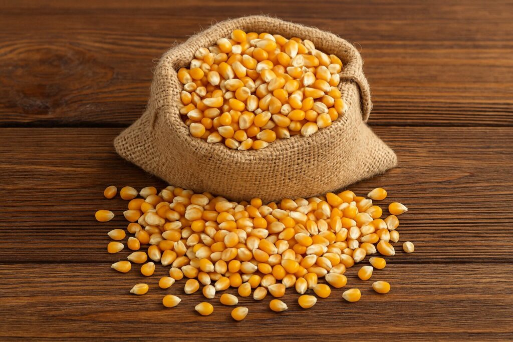 Whole maize supplier South Africa – bulk maize in burlap sack